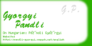 gyorgyi pandli business card